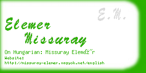 elemer missuray business card